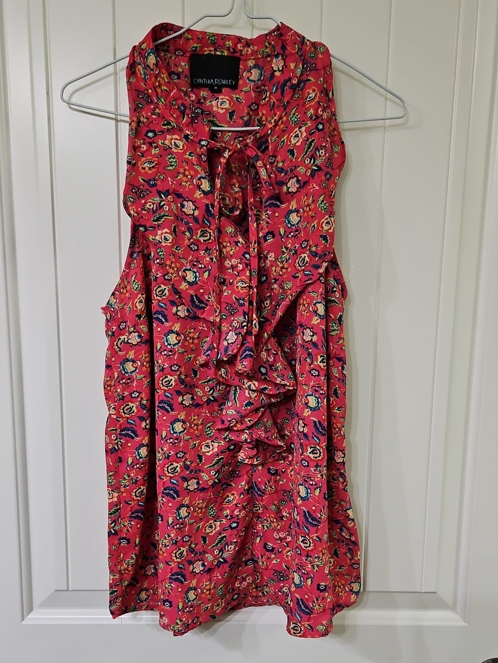 Cynthia Rowley Sleeveless Ruffle Blouse Medium. *see Details